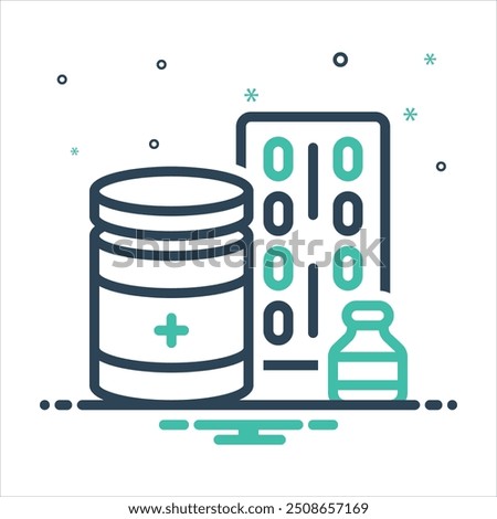 Vector colorful mix icon for medication
