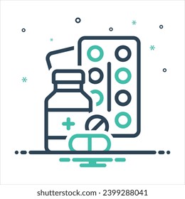 Vector colorful mix icon for medicine
