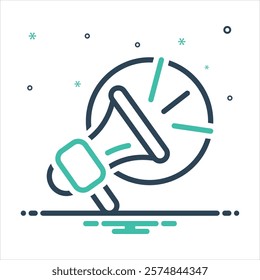 Vector colorful mix icon for megaphone