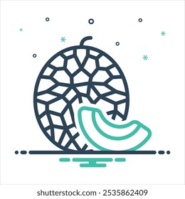 Vector colorful mix icon for melon