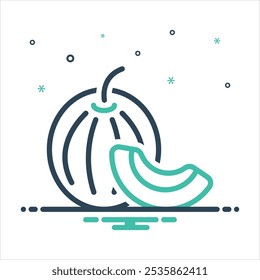 Icono colorido de la mezcla del Vector para el melón