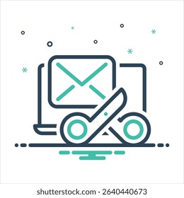 Vector colorful mix icon for message crafting