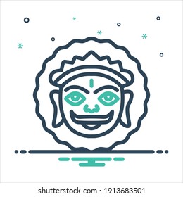 Vector colorful mix icon for mewar