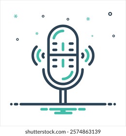 Vector colorful mix icon for microphone