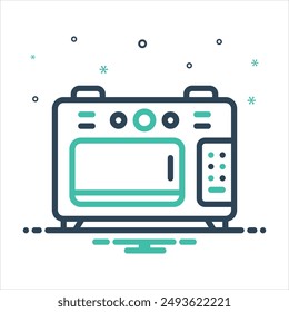 Icono de mezcla colorida de Vector para microondas