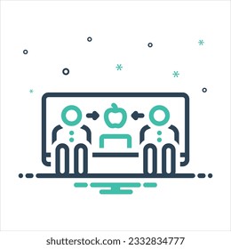 Vector colorful mix icon for middle