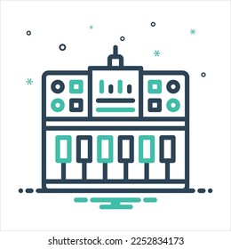 Vector colorful mix icon for midi