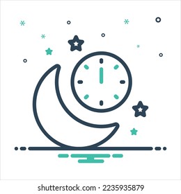 Vector colorful mix icon for midnight