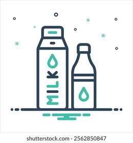 Vector colorful mix icon for milk