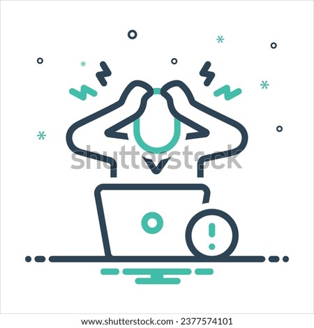 Vector colorful mix icon for mistake
