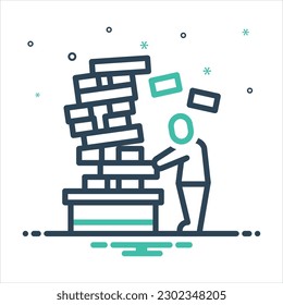 Vector colorful mix icon for mistakes