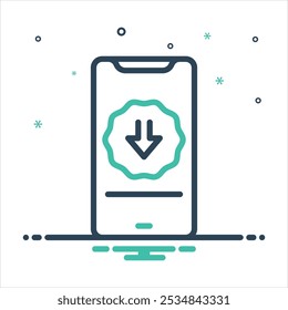 Vector colorful mix icon for mobile download