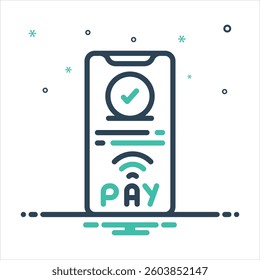 Vector colorful mix icon for mobile payment
