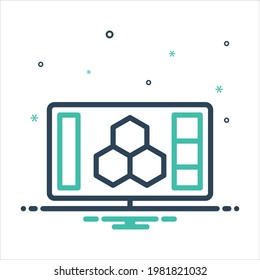 Icono de mezcla de colores vectoriales para el modelado