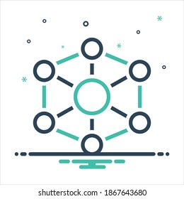 Icono de mezcla de colores vectoriales para moléculas