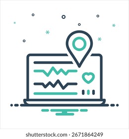Ícone de mistura colorida vetorial para visita de monitoramento