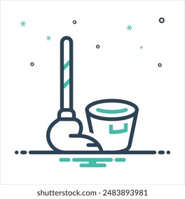 Icono de mezcla colorida de Vector para fregona
