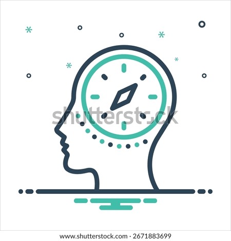 Vector colorful mix icon for moral compass