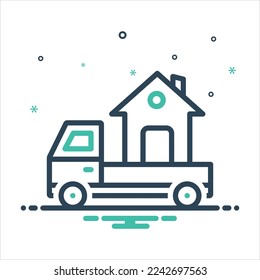 Vector colorful mix icon for movers