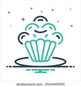 Vector colorful mix icon for muffin