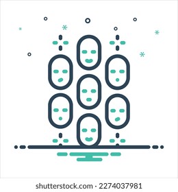 Vector colorful mix icon for multi