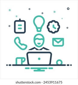 Vector colorful mix icon for multi tasking