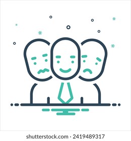 Icono de mezcla de colores vectoriales para múltiples personalidades