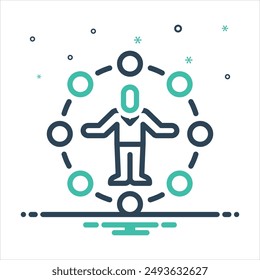 Vector colorful mix icon for multiskills