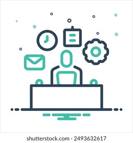 Vector colorful mix icon for multitasking