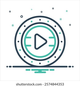 Vector colorful mix icon for music