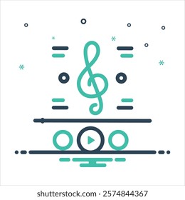 Vector colorful mix icon for music