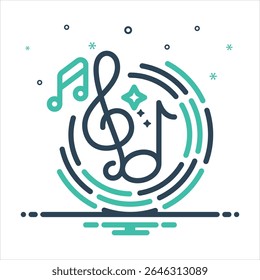 Vector colorful mix icon for music