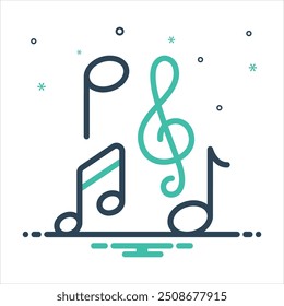 Vector colorful mix icon for musical note