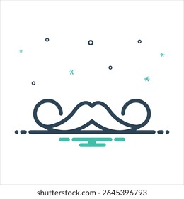 Ícone de mistura colorida vetorial para bigode