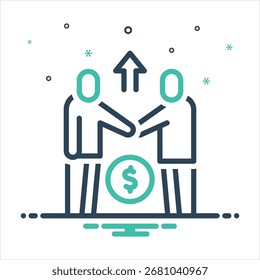 Vector colorful mix icon for mutual benefit