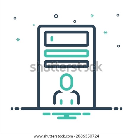 Vector colorful mix icon for name