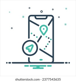 Vector colorful mix icon for navigation