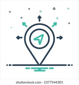 Icono de mezcla colorida del vector para navegación