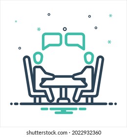 Icono de mezcla colorida del vector para la negociación