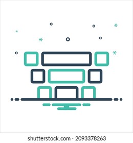 Icono de mezcla de color vectorial para anidado