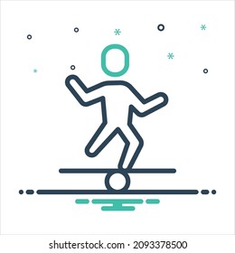 Vector colorful mix icon for nested