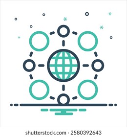 Vector colorful mix icon for network