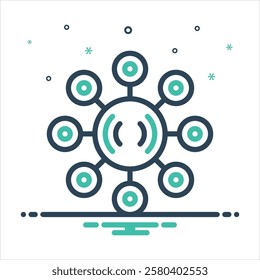 Vector colorful mix icon for network