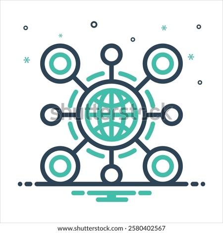 Vector colorful mix icon for network building