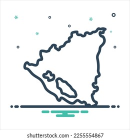 Vector colorful mix icon for nicaragua