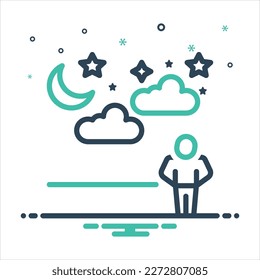 Icono de mezcla de colores vectoriales para la noche