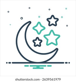 Vector colorful mix icon for night