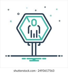 Vector colorful mix icon for no entry