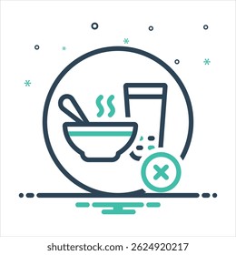 Vector colorful mix icon for no eat