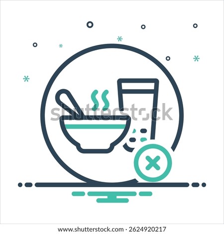 Vector colorful mix icon for no eat